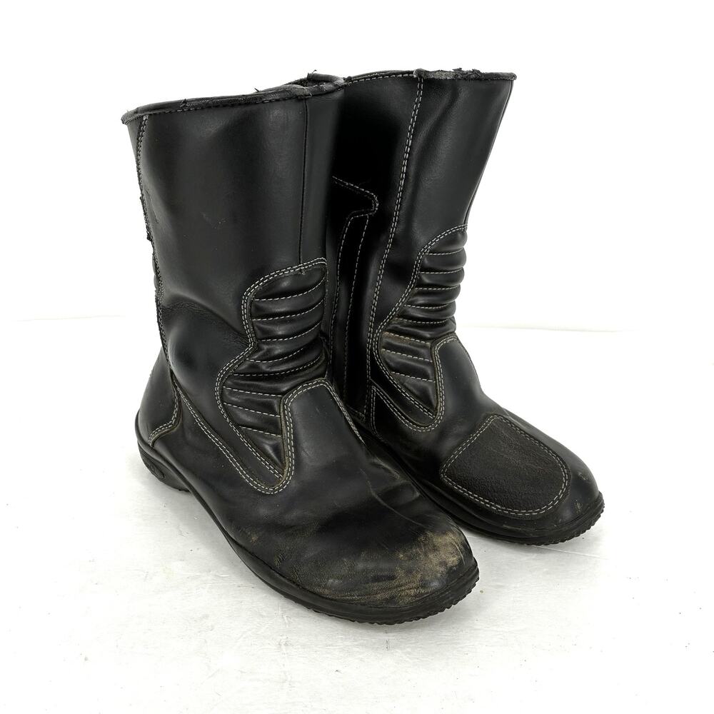 Tour Master Solution Leather Motorcycle Boots Womens 7 Black Riding Touring